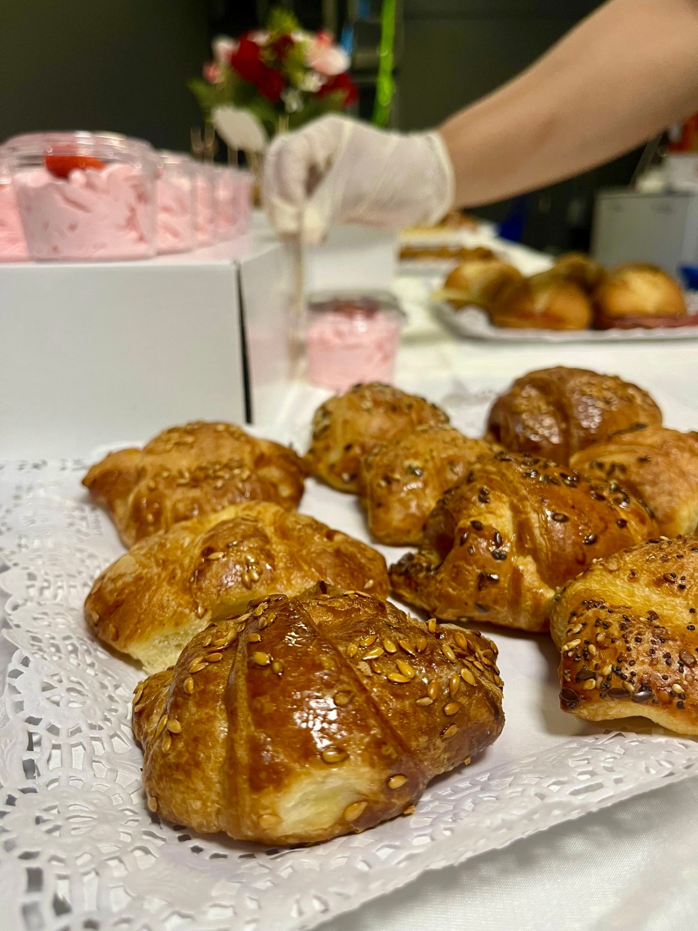 Mini croissants artesanales con semillas