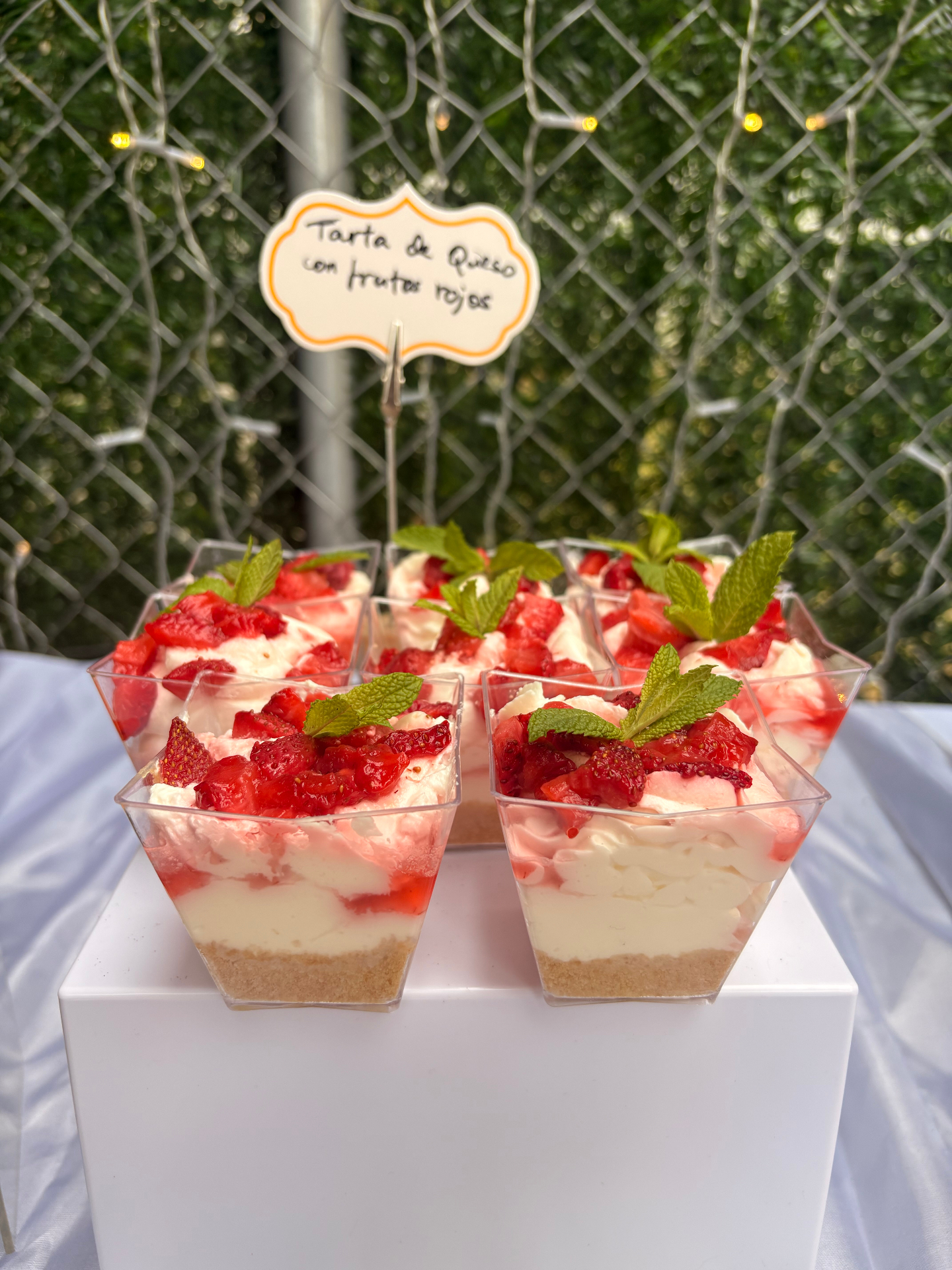 Tarta de queso con frutos rojos individual